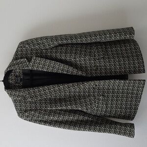 RW&CO. tweed cotton and wool blend houndstooth open front blazer